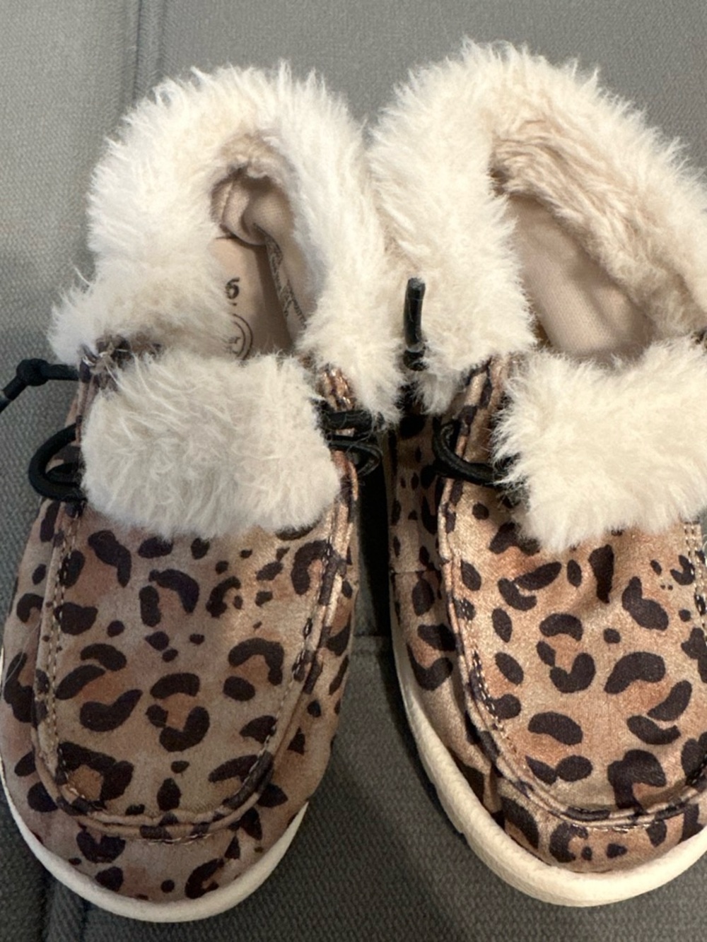 wonder nation Leopard Print Faux-Fur Slip-On Sneakers - Brown